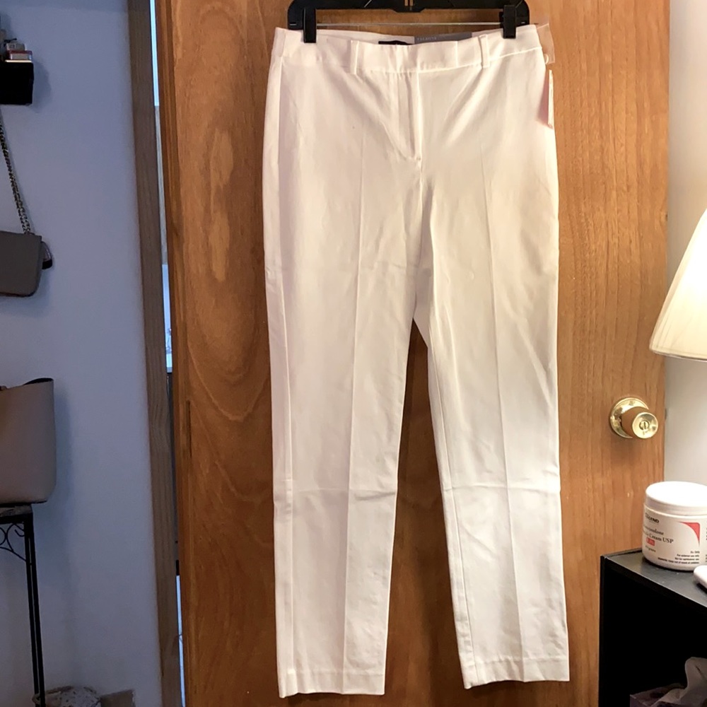 NWT Talbots White High-Waisted Straight Pant